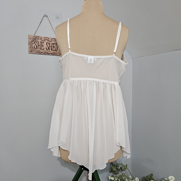 Vintage White Satin Babydoll Nightgown XL Lingerie Sleepwear Bridal Coquette - Picture 4 of 15